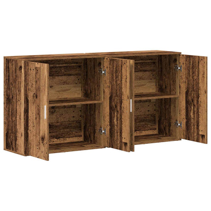 Sideboard 2 pcs Gammalt trä 79 x 38 x 80 cm Konstruerat trä