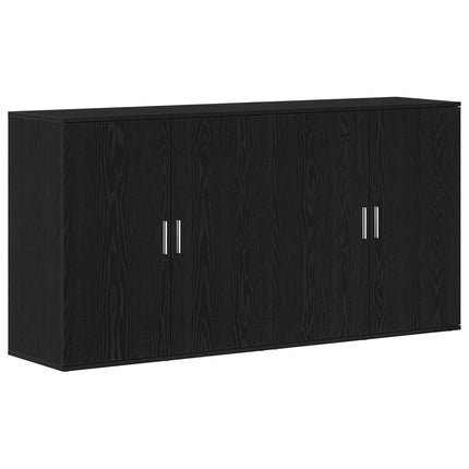 Sideboard 2 pcs Svart Ek 79 x 38 x 80 cm Konstruerat trä
