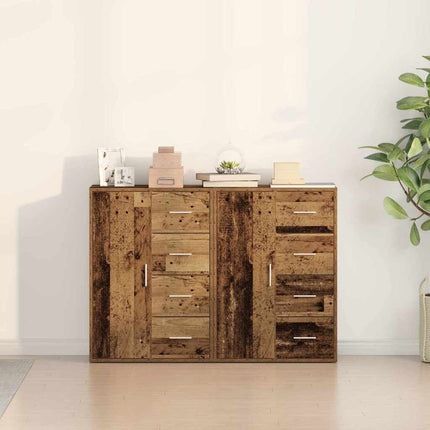 Sideboard 2 pcs Gammalt trä 60 x 31 x 84 cm Konstruerat trä