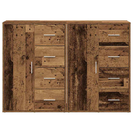 Sideboard 2 pcs Gammalt trä 60 x 31 x 84 cm Konstruerat trä