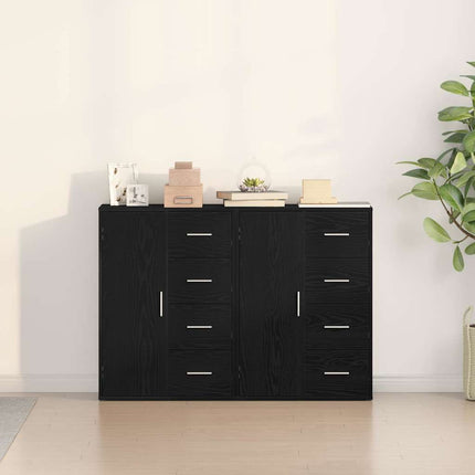 Sideboard 2 pcs Svart Ek 60 x 31 x 84 cm Konstruerat trä