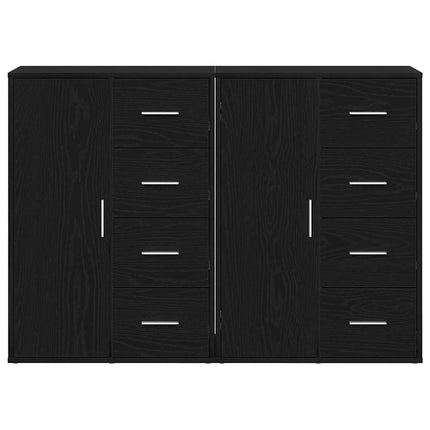 Sideboard 2 pcs Svart Ek 60 x 31 x 84 cm Konstruerat trä