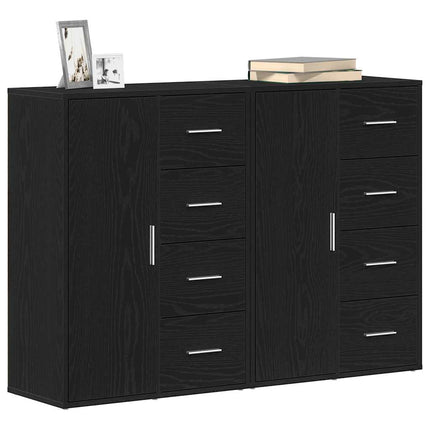 Sideboard 2 pcs Svart Ek 60 x 31 x 84 cm Konstruerat trä