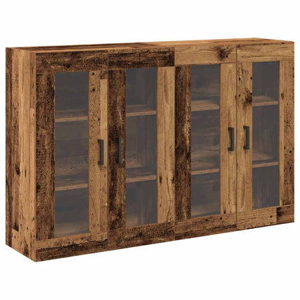 Väggskåp 2 pcs Gammalt trä 69,5 x 34 x 90 cm Konstruerat trä