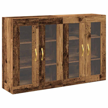 Väggskåp 2 pcs Gammalt trä 69,5 x 34 x 90 cm Konstruerat trä