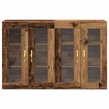 Väggskåp 2 pcs Gammalt trä 69,5 x 34 x 90 cm Konstruerat trä