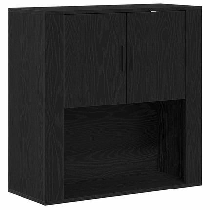 Skåp Svart Ek 80 x 33 x 150 cm Konstruerat trä