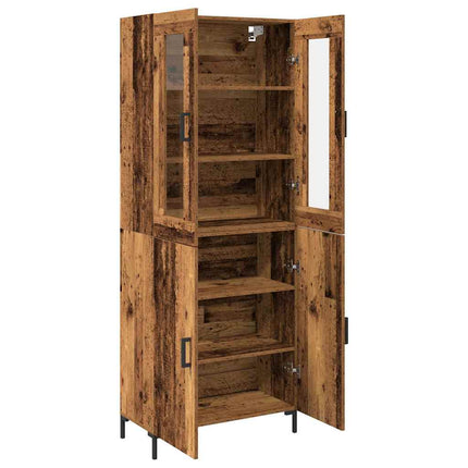 Skåp 2 pcs Gammalt trä 69,5 x 34 x 180 cm Konstruerat trä