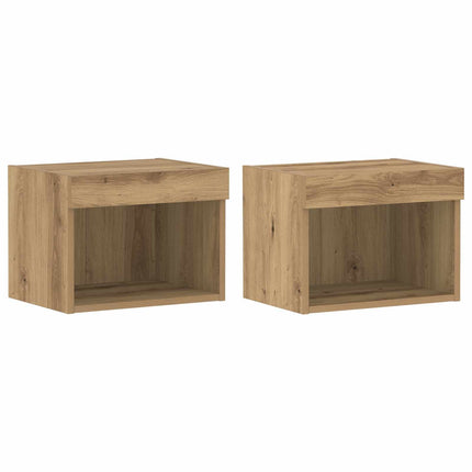TV-bänkset med LED -remsljus 8 pcs artisan ek Konstruerat trä