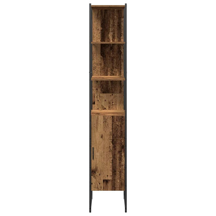 Badrumsmöbelset med hylla med dörr 4 pcs Brun Konstruerat trä
