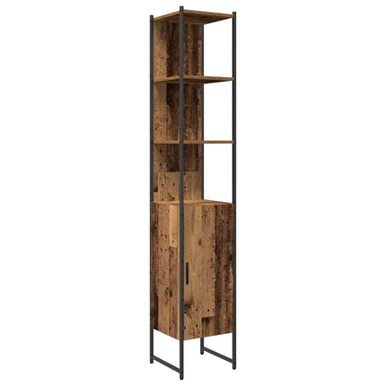 Badrumsmöbelset 4 pcs Brun 33 x 33 x 185.5 cm Konstruerat trä