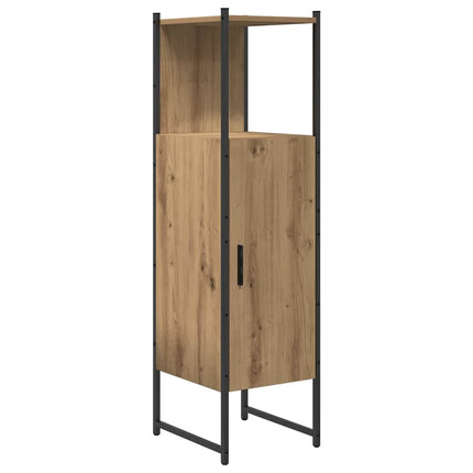 Badrumsmöbelset 4 st Brun 33 x 33 x 185,5 cm Konstruerat trä