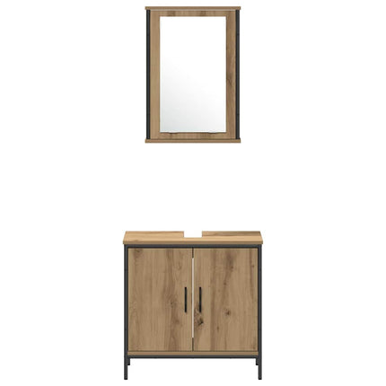 Badrumsmöbelset 4 st Brun 33 x 33 x 185,5 cm Konstruerat trä