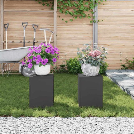 Växtställ 2 pcs Svart 24 x 24 x 35 cm Stål