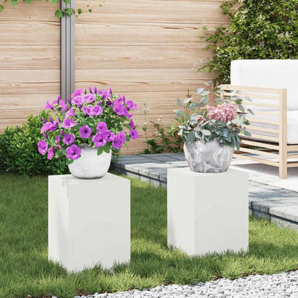 Växtställ 2 pcs Vit 24 x 24 x 35 cm Stål