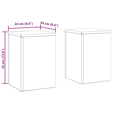 Växtställ 2 pcs Vit 24 x 24 x 35 cm Stål