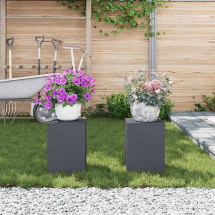 Växtställ 2 pcs Antracit 24 x 24 x 35 cm Stål