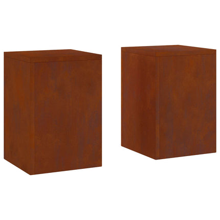 Växtställ 2 pcs Rostig 24 x 24 x 35 cm Väderbeständig stål