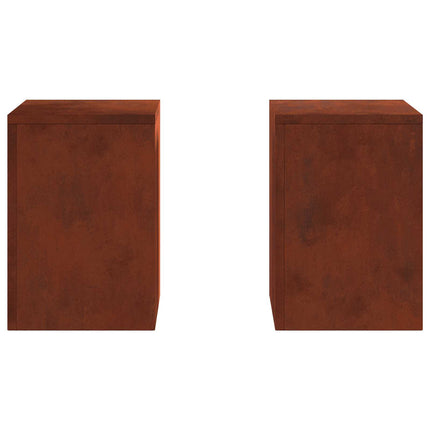 Växtställ 2 pcs Rostig 24 x 24 x 35 cm Väderbeständig stål