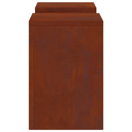 Växtställ 2 pcs Rostig 24 x 24 x 35 cm Väderbeständig stål