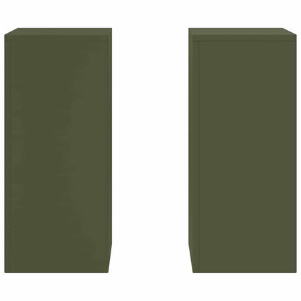 Växtställ 2 pcs Olivgrön 24 x 24 x 55 cm Stål