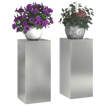 Växtställ 2 pcs Silver 24 x 24 x 55 cm Galvaniserat stål