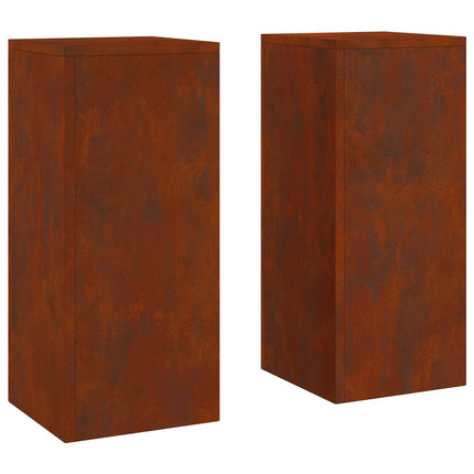 Växtställ 2 pcs Rostig 24 x 24 x 55 cm Väderbeständig stål