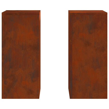 Växtställ 2 pcs Rostig 24 x 24 x 55 cm Väderbeständig stål