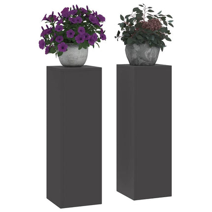 Växtställ 2 pcs Svart 24 x 24 x 75 cm Stål