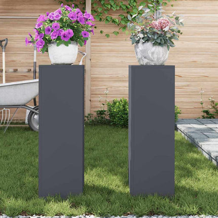 Växtställ 2 pcs Antracit 24 x 24 x 75 cm Stål