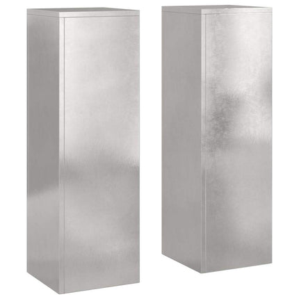 Växtställ 2 pcs Silver 24 x 24 x 75 cm Rostfritt stål