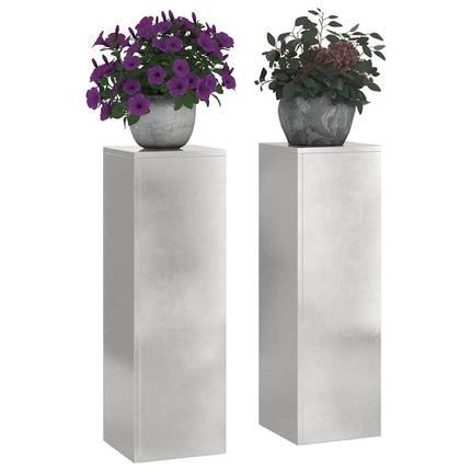 Växtställ 2 pcs Silver 24 x 24 x 75 cm Rostfritt stål