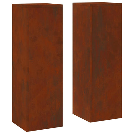 Växtställ 2 pcs Rostig 24 x 24 x 75 cm Väderbeständig stål