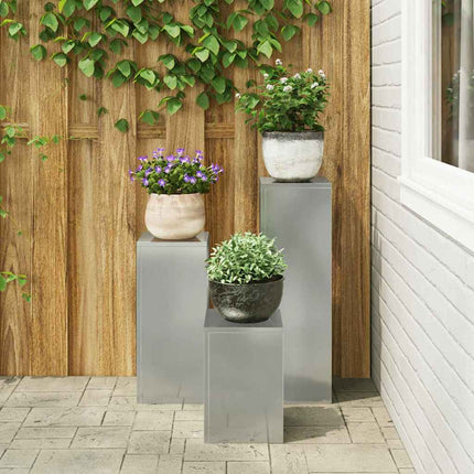 Växtställ 3 pcs Silver Galvaniserat stål