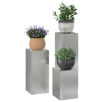 Växtställ 3 pcs Silver Galvaniserat stål