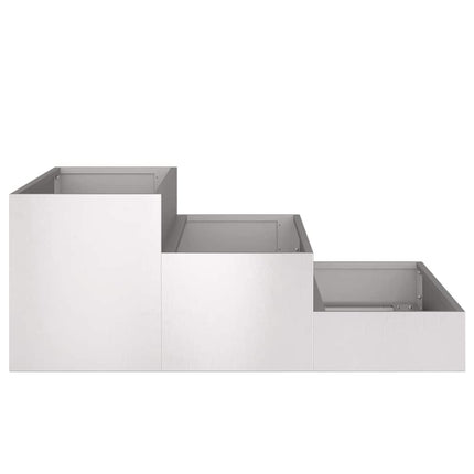 Trädgårdsplanterare Silver 90 x 90 x 35 cm Rostfritt stål