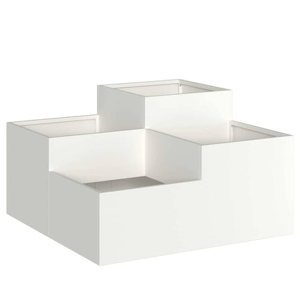 Trädgårdsplanterare Vit 80 x 80 x 48 cm Stål