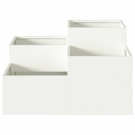 Trädgårdsplanterare Vit 80 x 80 x 48 cm Stål