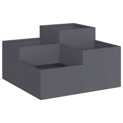 Trädgårdsplanterare Antracit 80 x 80 x 48 cm Stål