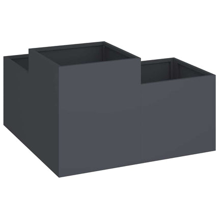 Trädgårdsplanterare Antracit 80 x 80 x 48 cm Stål