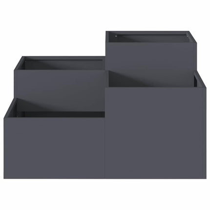 Trädgårdsplanterare Antracit 80 x 80 x 48 cm Stål