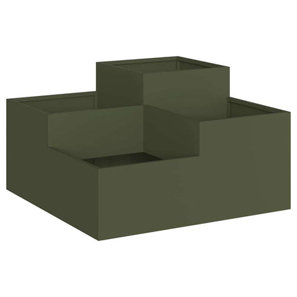 Trädgårdsplanterare Olivgrön 80 x 80 x 48 cm Stål