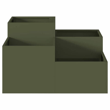Trädgårdsplanterare Olivgrön 80 x 80 x 48 cm Stål