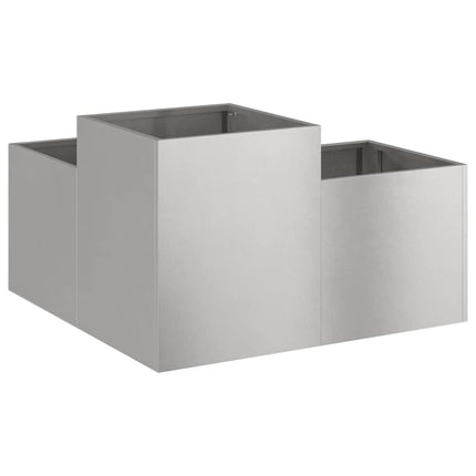 Trädgårdsplanterare Silver 80 x 80 x 48 cm Rostfritt stål