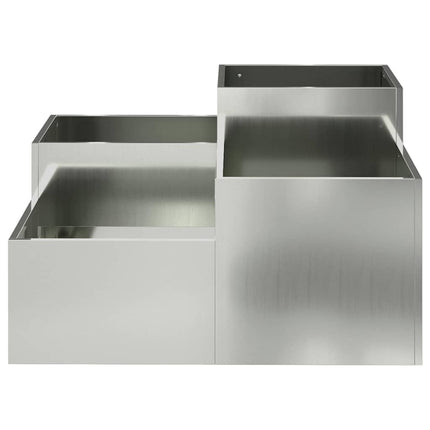 Trädgårdsplanterare Silver 80 x 80 x 48 cm Galvaniserat stål