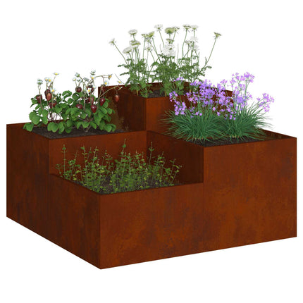 Trädgårdsplanterare Rostig 80 x 80 x 48 cm Väderbeständig stål