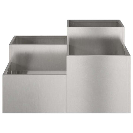 Trädgårdsplanterare Silver 100 x 100 x 48 cm Rostfritt stål