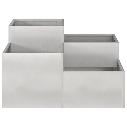 Trädgårdsplanterare Silver 100 x 100 x 48 cm Rostfritt stål