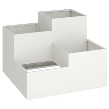 Trädgårdsplanterare Vit 80 x 80 x 60 cm Stål