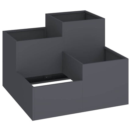 Trädgårdsplanterare Antracit 80 x 80 x 60 cm Stål
